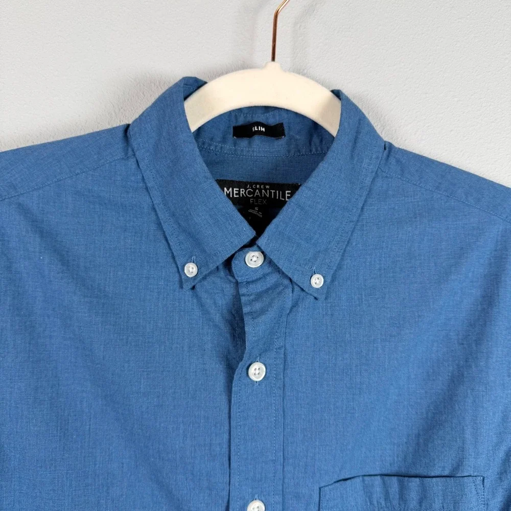 J.Crew Mercantile Flex Slim Mens Small Blue Button Down Shirt J4589 NWT